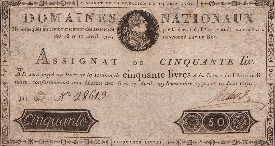 Front of France pA43: 50 Livres from 1791