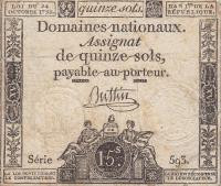 Gallery image for France pA65: 15 Soles from 1792