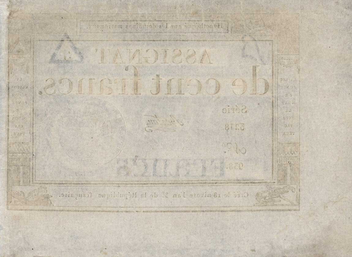 Back of France pA78: 100 Livres from 1795