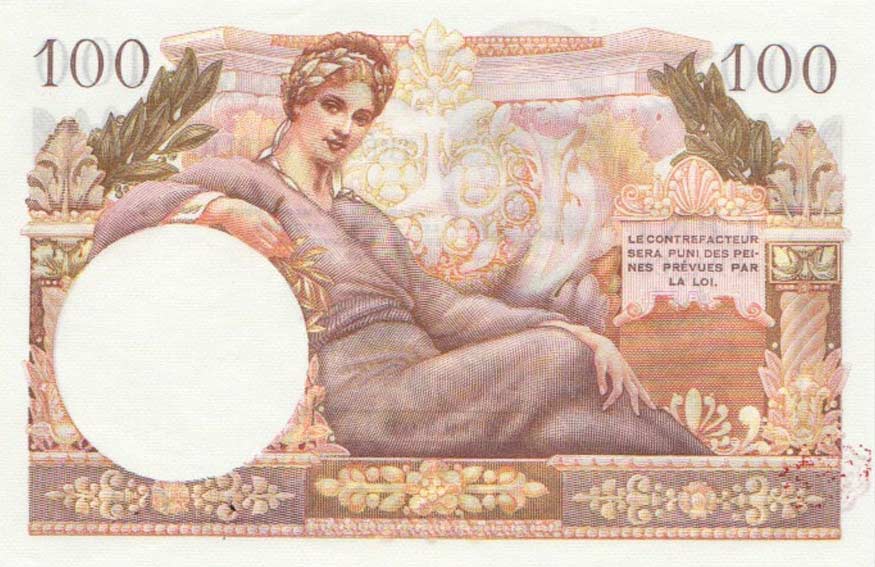 Back of France pM11s: 100 Francs from 1955