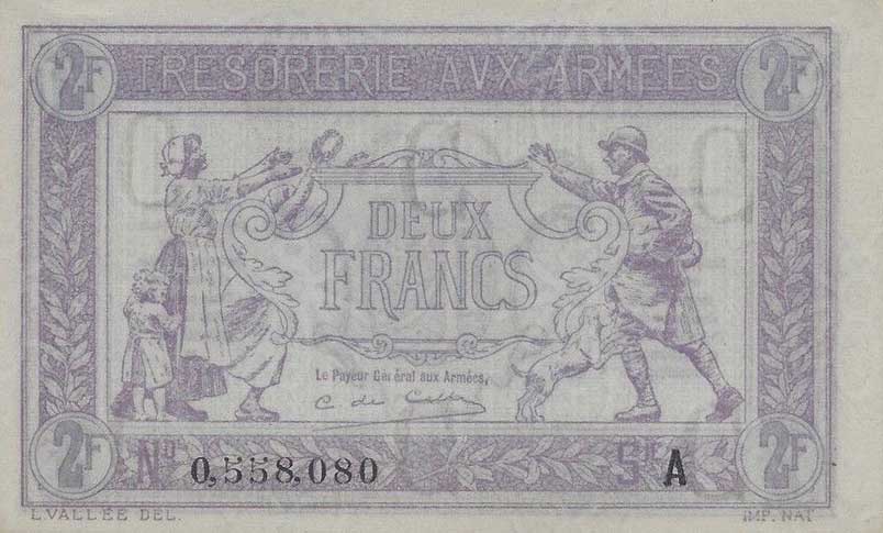 Front of France pM3a: 2 Francs from 1917