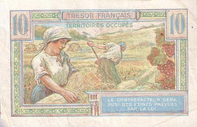 Back of France pM7a: 10 Francs from 1947