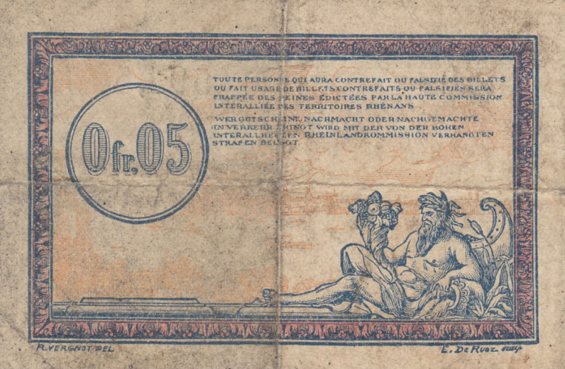 Back of France pR1: 0.05 Franc from 1923