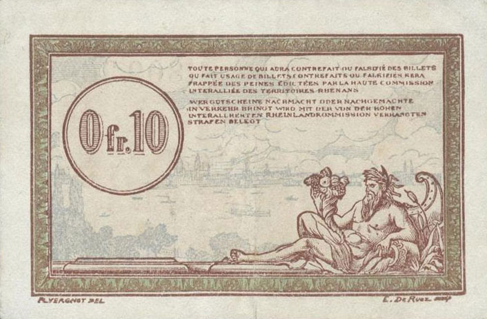 Back of France pR2: 0.1 Franc from 1923