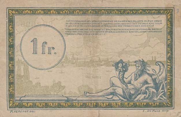 Back of France pR5: 1 Franc from 1923