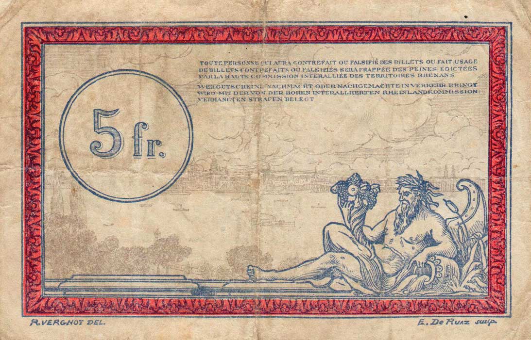 Back of France pR6: 5 Francs from 1923