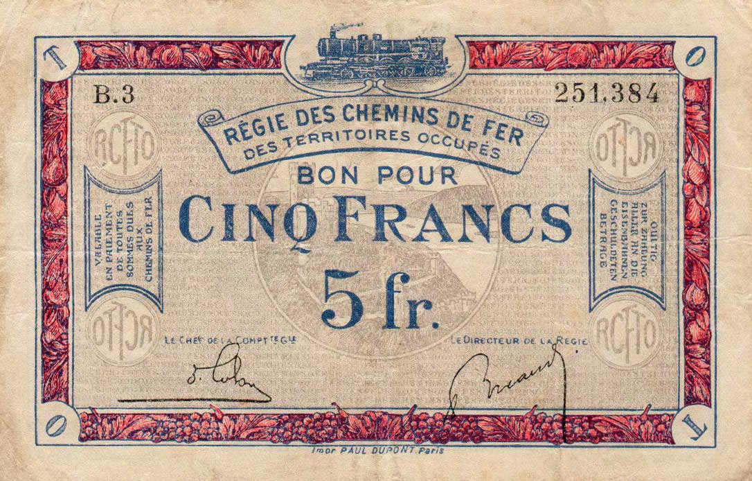 Front of France pR6: 5 Francs from 1923