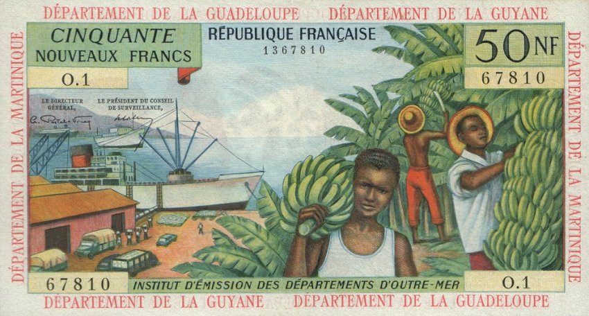 Front of French Antilles p6a: 50 Nouveaux Francs from 1963