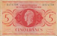 Gallery image for French Equatorial Africa p15f: 5 Francs