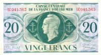 p17a from French Equatorial Africa: 20 Francs from 1944