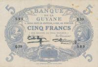 Gallery image for French Guiana p1c: 5 Francs