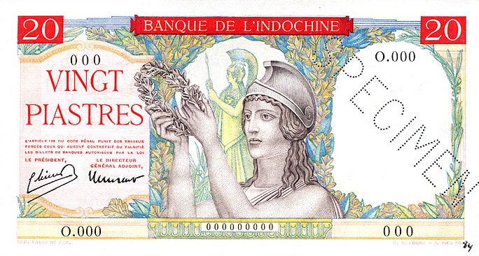 RealBanknotes.com > French Indo-China p81s: 20 Piastres from 1949