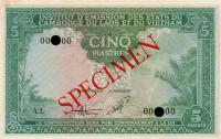 Gallery image for French Indo-China p106s: 5 Piastres