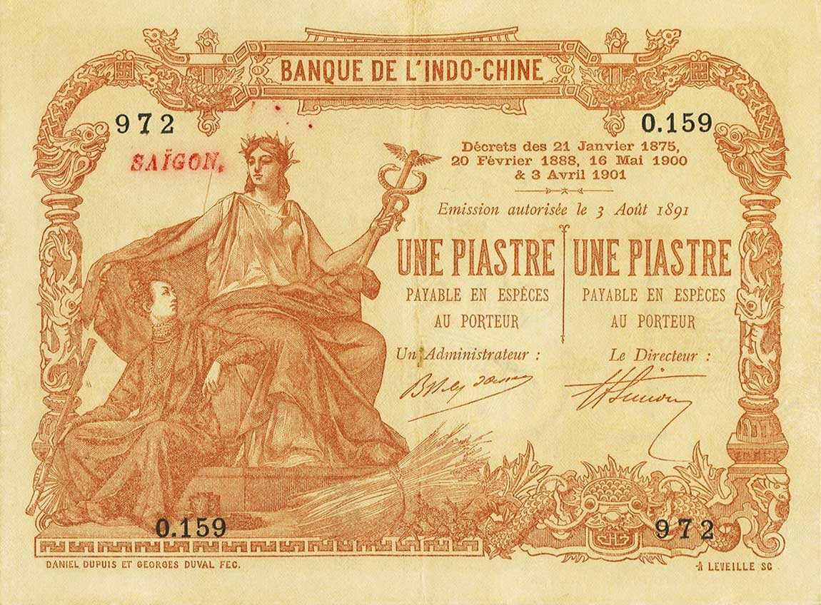 Front of French Indo-China p34a: 1 Piastre from 1903