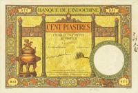 p51a from French Indo-China: 100 Piastres from 1925