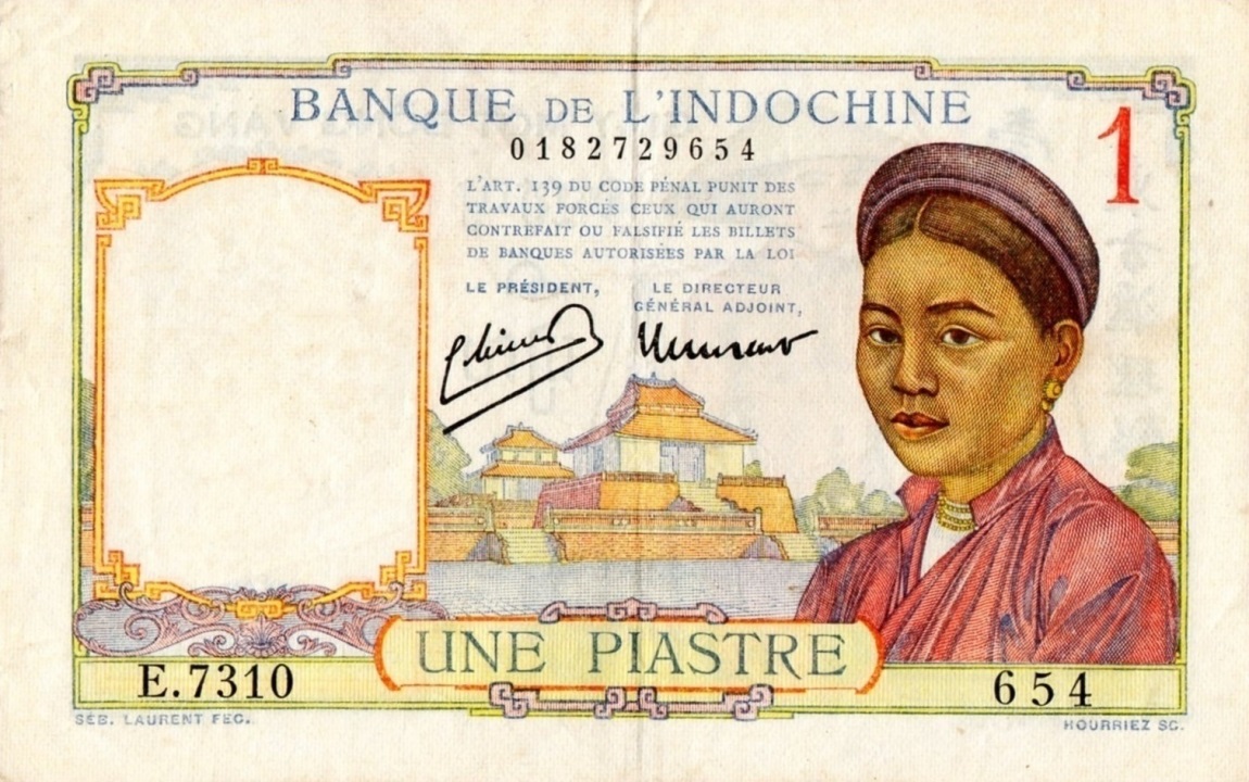 Front of French Indo-China p54d: 1 Piastre from 1949
