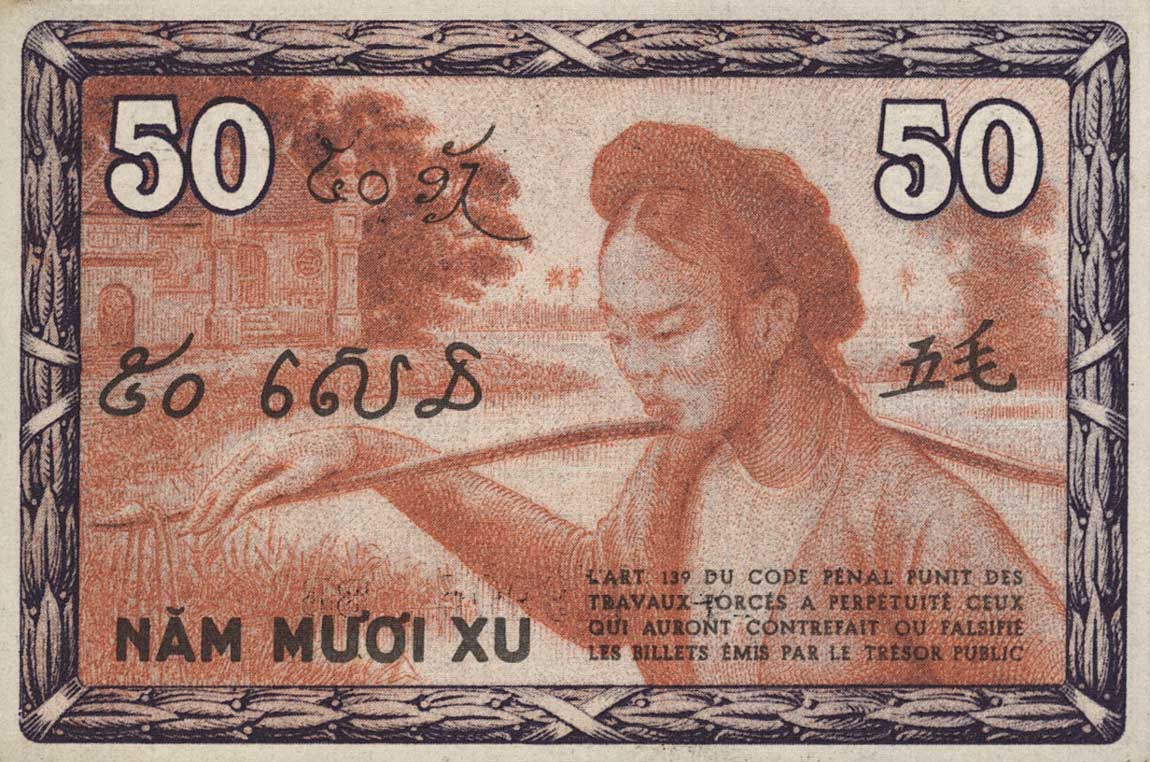 Back of French Indo-China p87c: 50 Cents from 1939