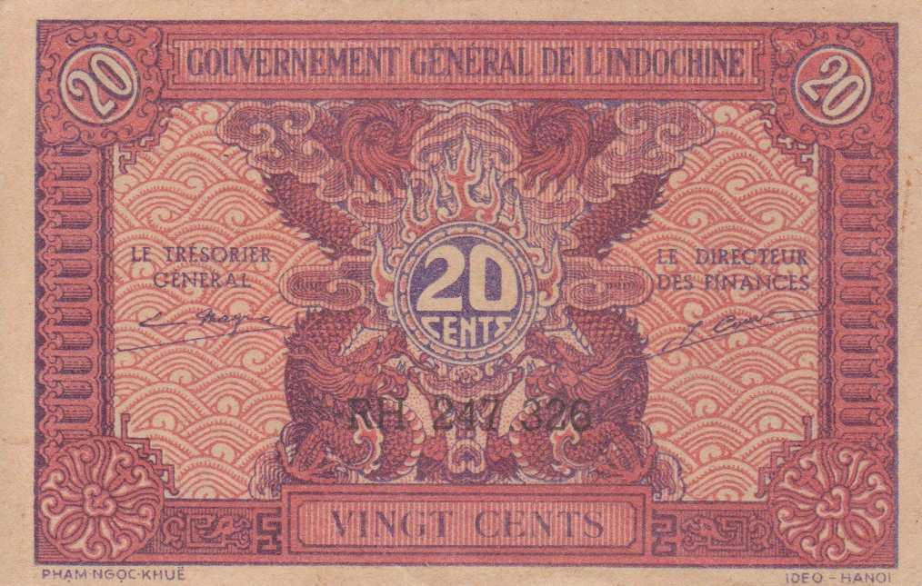 Front of French Indo-China p90: 20 Cents from 1942