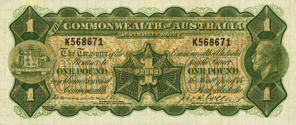 Front of Australia p11a: 1 Pound from 1923