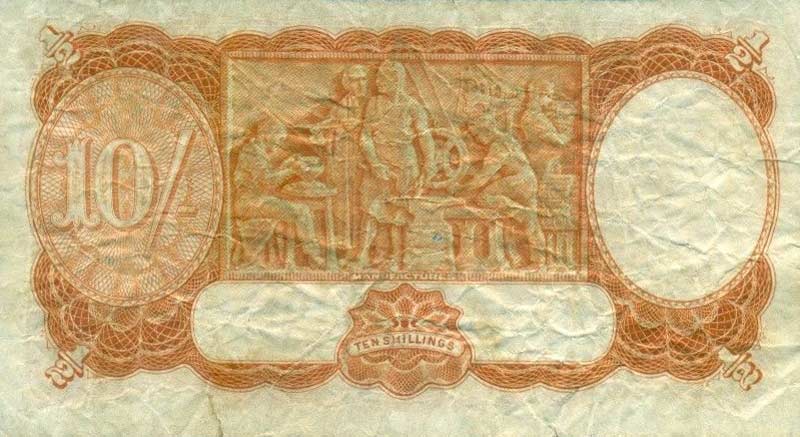 Back of Australia p25r2: 10 Shillings from 1939