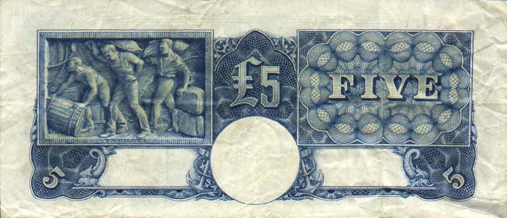 Back of Australia p27a: 5 Pounds from 1939