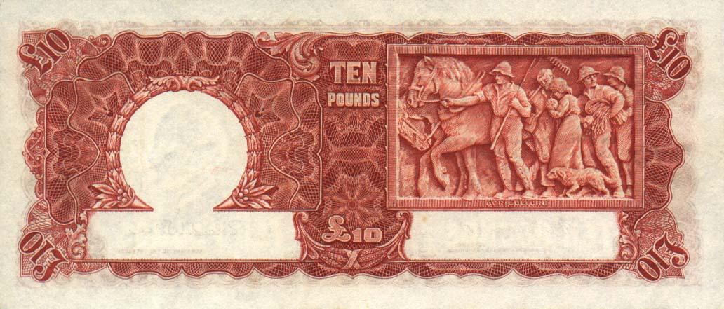 Back of Australia p28d: 10 Pounds from 1952