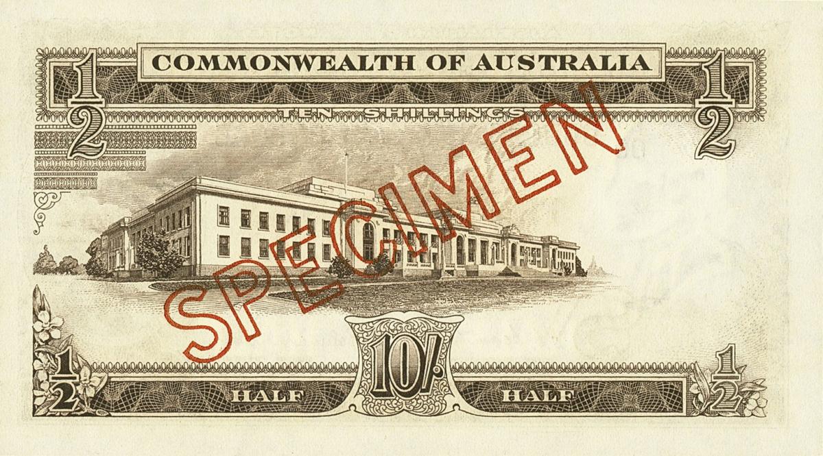Back of Australia p29s: 10 Shillings from 1954