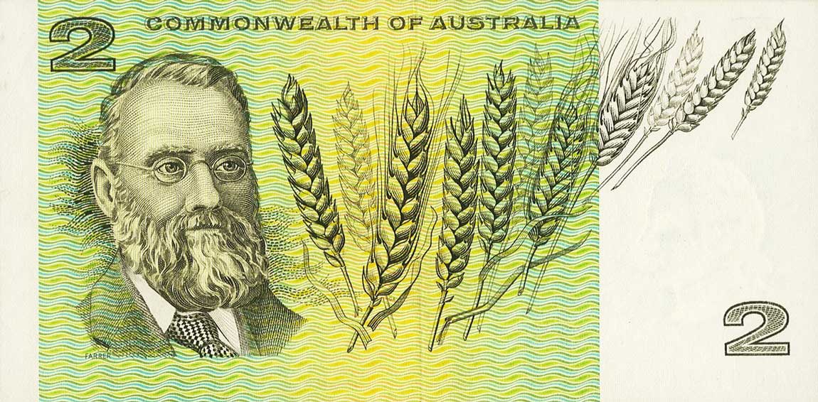 Back of Australia p38cr: 2 Dollars from 1966