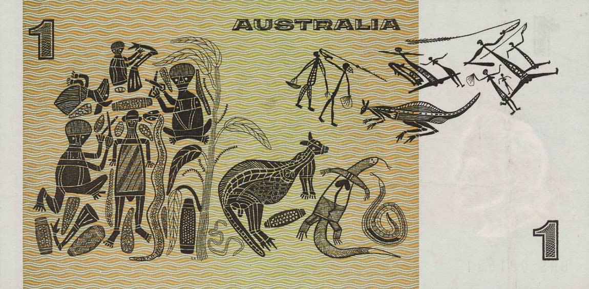 Back of Australia p42a: 1 Dollar from 1974
