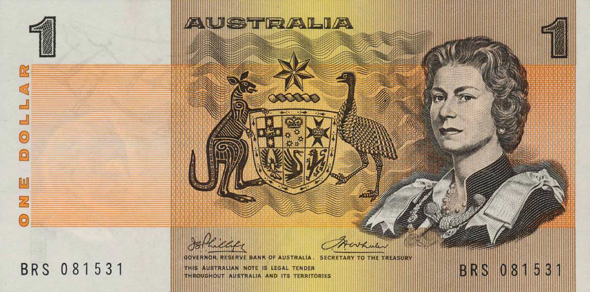 Front of Australia p42a: 1 Dollar from 1974