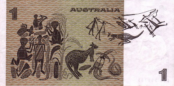 Back of Australia p42c: 1 Dollar from 1974