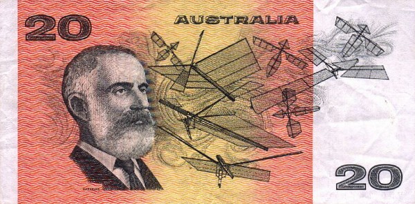 Back of Australia p46e: 20 Dollars from 1985