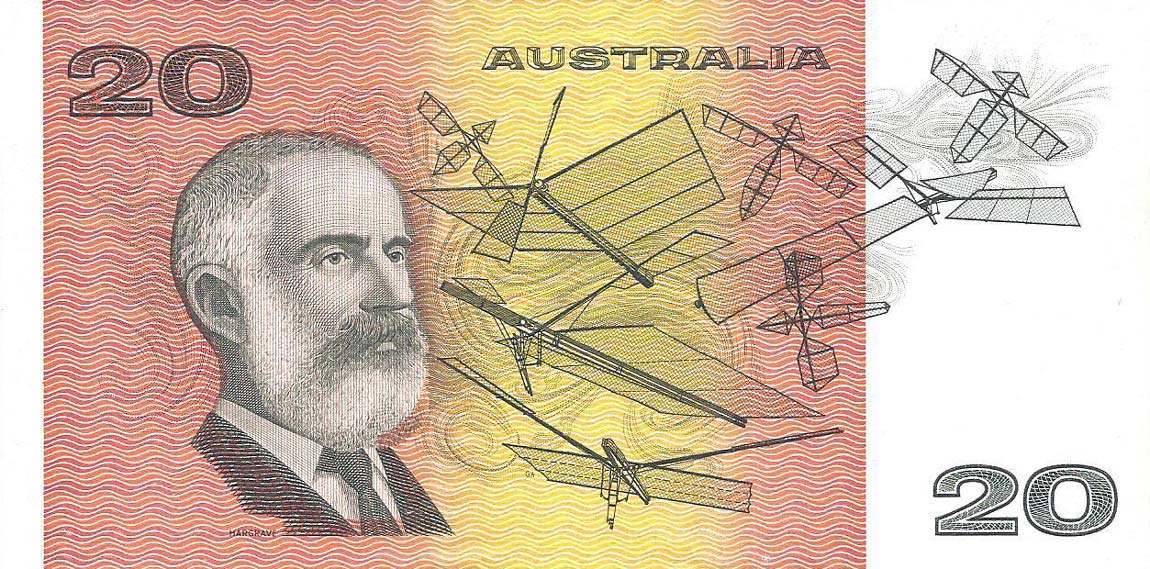 Back of Australia p46g: 20 Dollars from 1974