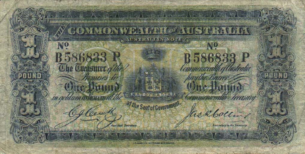Front of Australia p4b: 1 Pound from 1913
