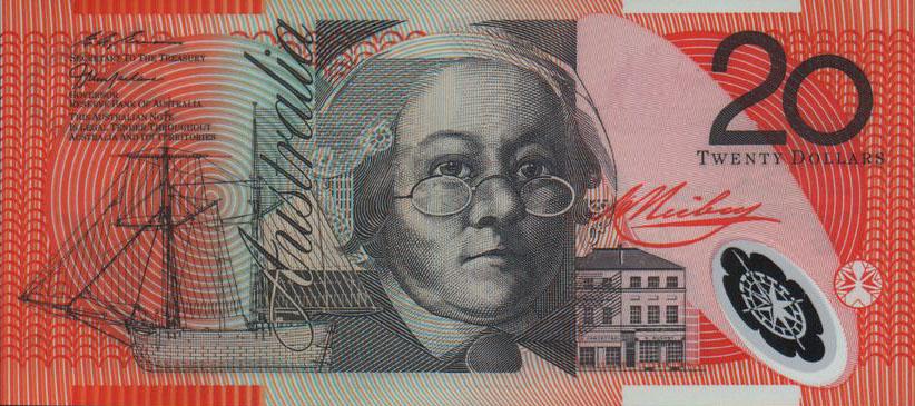 Front of Australia p53b: 20 Dollars from 1994