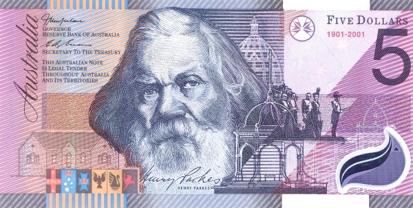 Front of Australia p56b: 5 Dollars from 2001