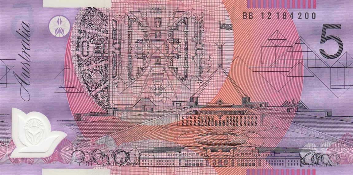 Back of Australia p57g: 5 Dollars from 2012