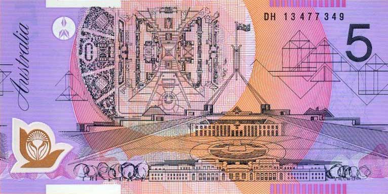 Back of Australia p57h: 5 Dollars from 2013