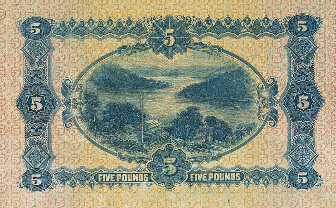 Back of Australia p5c: 5 Pounds from 1918