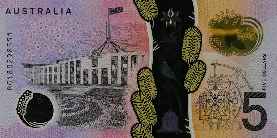 Back of Australia p62b: 5 Dollars from 2018