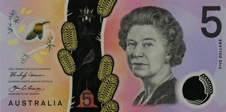 Front of Australia p62b: 5 Dollars from 2018