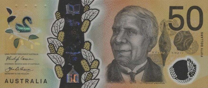 Front of Australia p65x: 50 Dollars from 2018