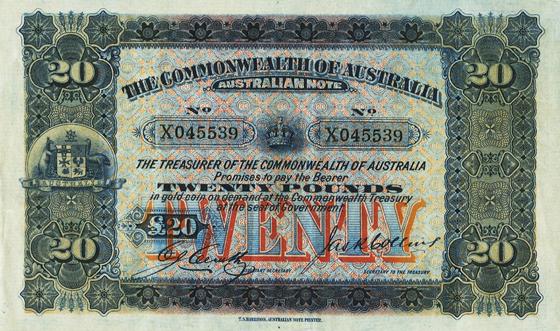 Front of Australia p7b: 20 Pounds from 1918