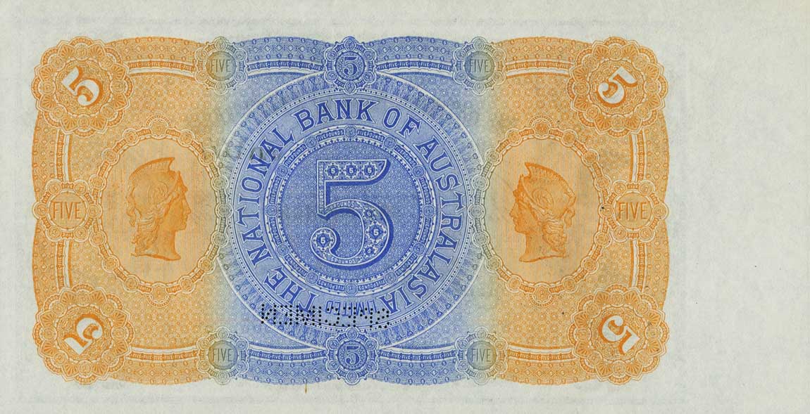 Back of Australia pA122s: 5 Pounds from 1910