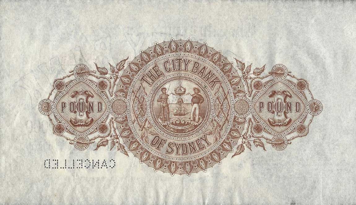 Back of Australia pA97s: 1 Pound from 1910