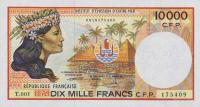 Gallery image for French Pacific Territories p4c: 10000 Francs