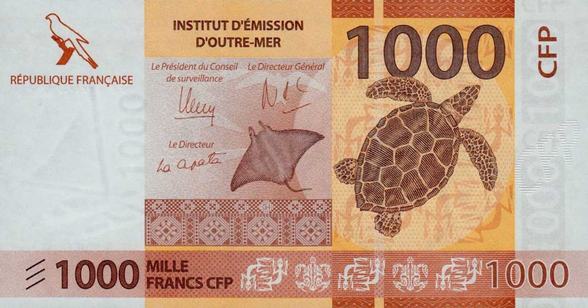 Front of French Pacific Territories p6: 1000 Francs from 2014