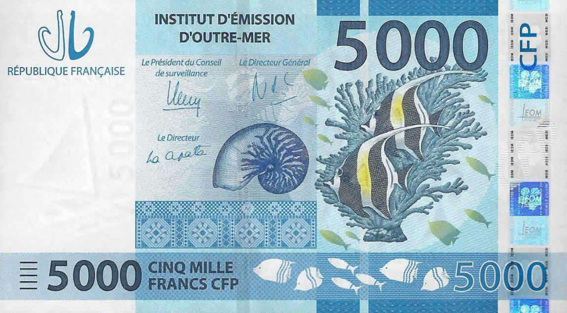Front of French Pacific Territories p7: 5000 Francs from 2014