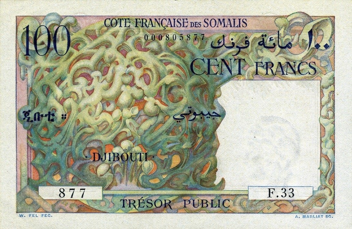 Front of French Somaliland p26a: 100 Francs from 1952