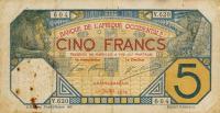 Gallery image for French West Africa p5Db: 5 Francs